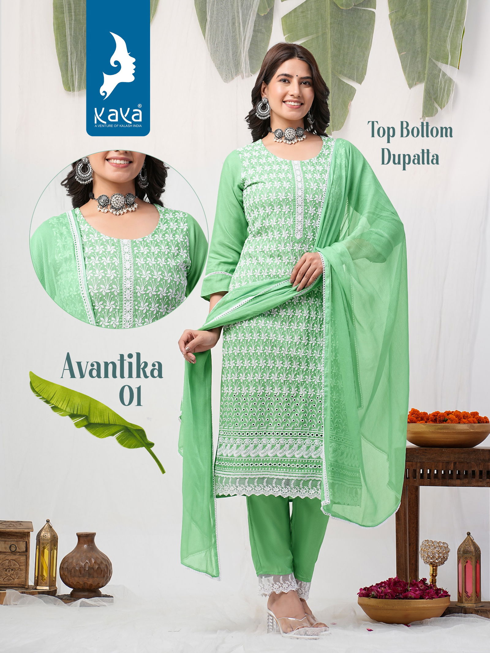 Avantika By Kaya Rayon Designer Kurti With Bottom Dupatta Wholesale Price In Surat